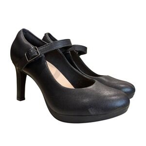 Clarks Black Heeled Mary Jane Shoes